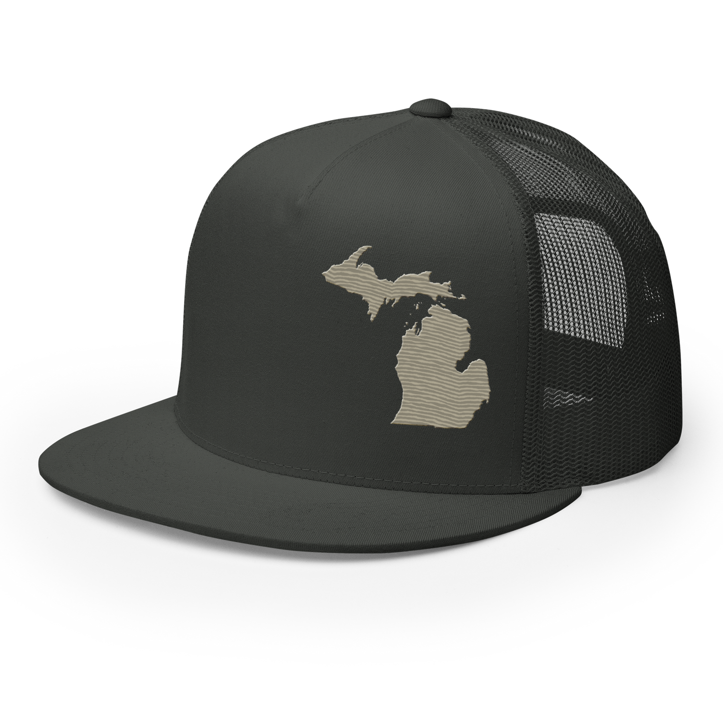 Michigan Trucker Hat | 5-Panel - Petoskey Beige Outline