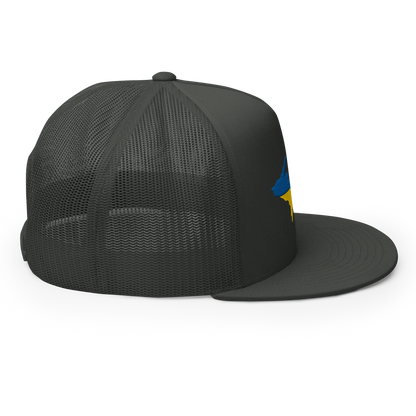 Michigan Upper Peninsula Trucker (w/ UP Ukraine Flag Outline) | 5-Panel