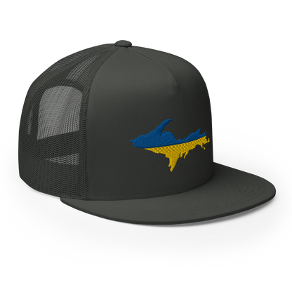 Michigan Upper Peninsula Trucker (w/ UP Ukraine Flag Outline) | 5-Panel