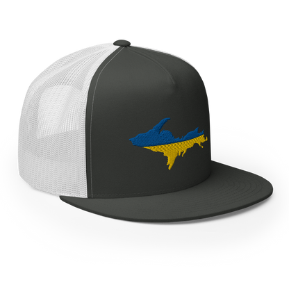 Michigan Upper Peninsula Trucker (w/ UP Ukraine Flag Outline) | 5-Panel