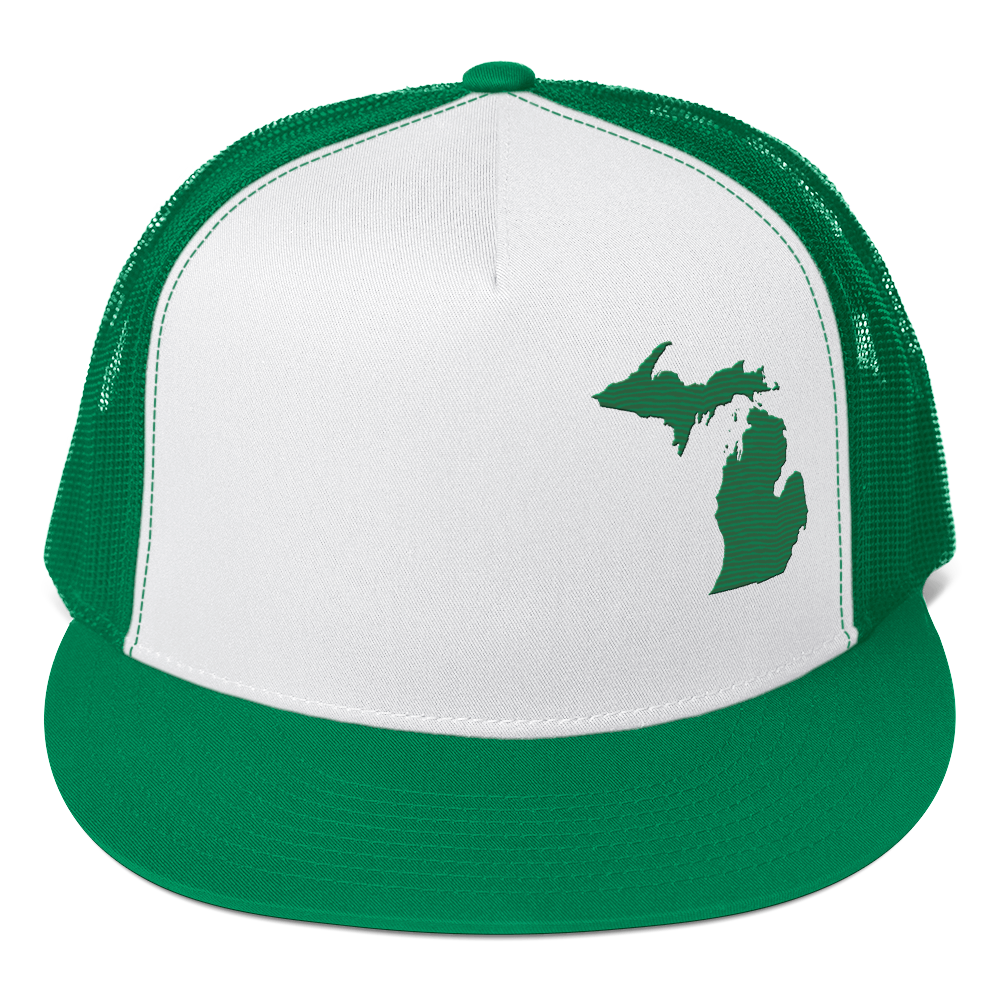 Michigan Trucker Hat | 5-Panel - Kelly Green Outline