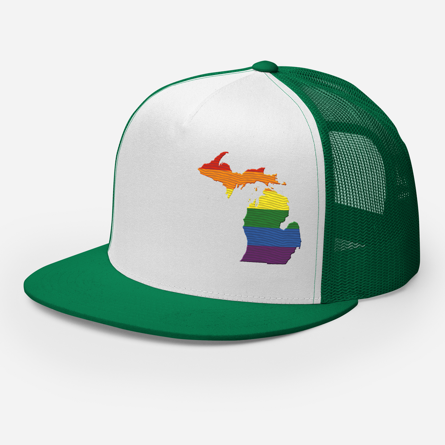 Michigan Trucker Hat | 5-Panel - Rainbow Pride Outline