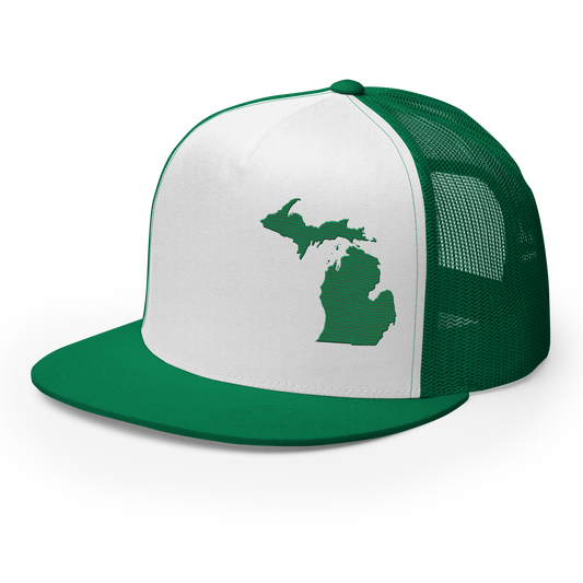 Michigan Trucker Hat | 5-Panel - Kelly Green Outline