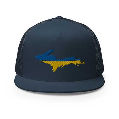 Michigan Upper Peninsula Trucker (w/ UP Ukraine Flag Outline) | 5-Panel