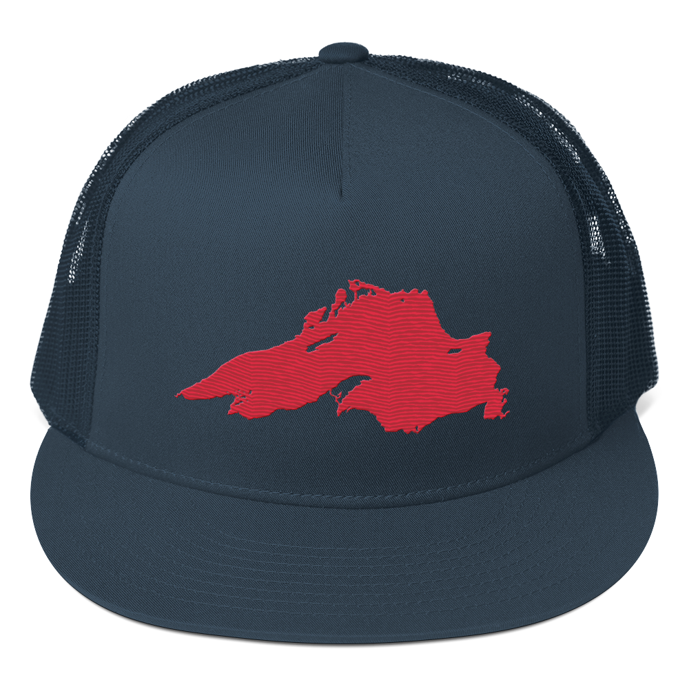 Lake Superior Trucker Hat | 5-Panel - Lighthouse Red