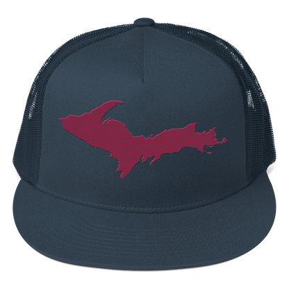 Upper Peninsula Trucker Hat | 5-Panel - Ruby Red