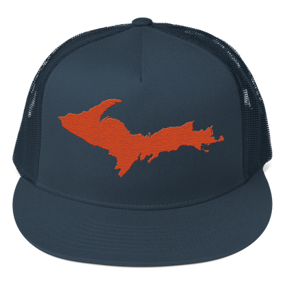 Upper Peninsula Trucker Hat | 5-Panel - Maple Leaf Orange