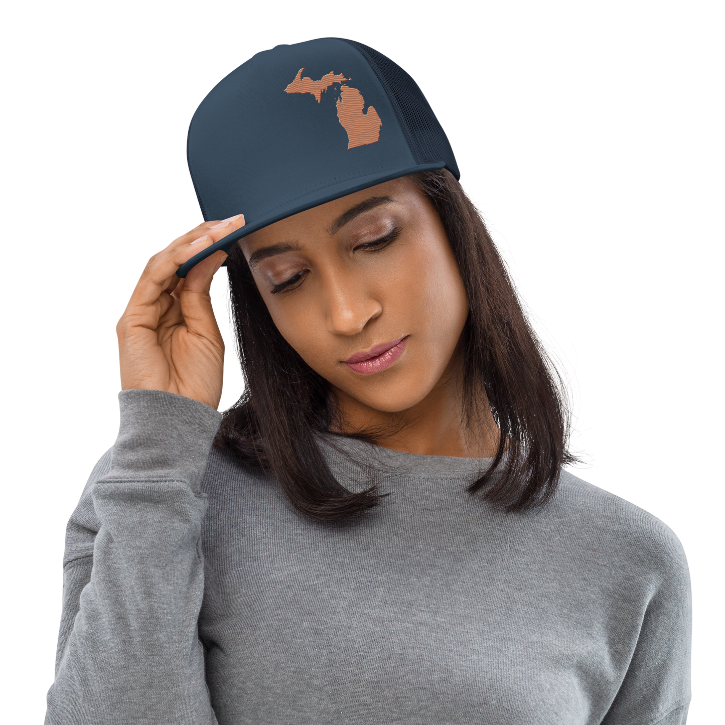 Michigan Trucker Hat | 5-Panel - Copper Outline