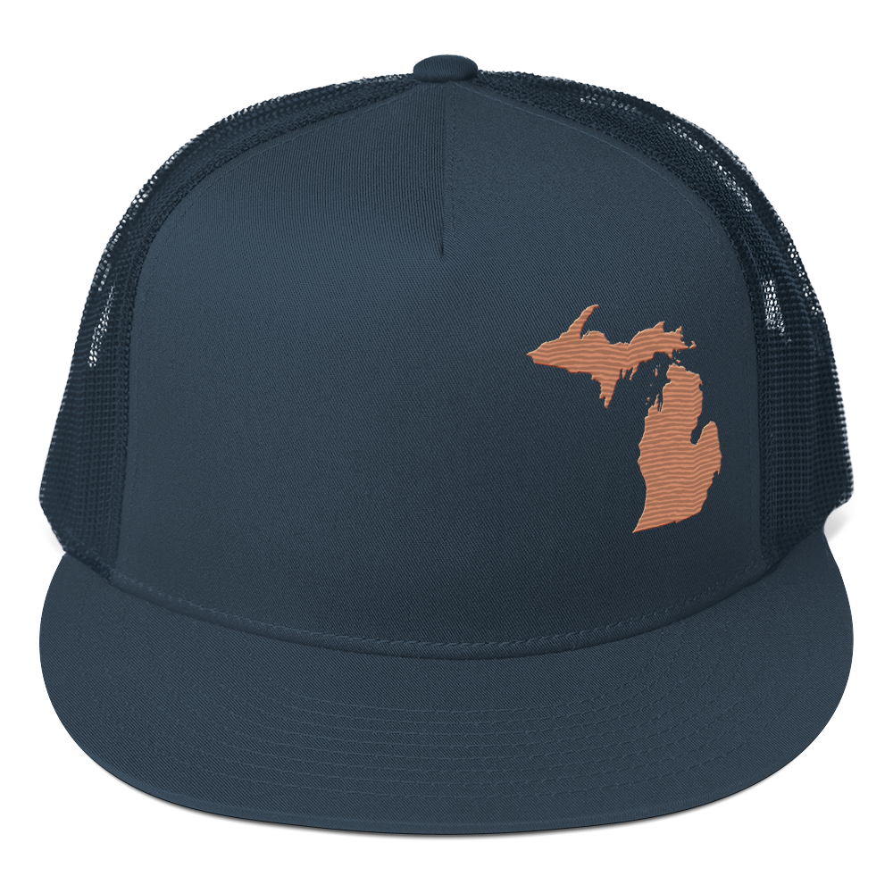 Michigan Trucker Hat | 5-Panel - Copper Outline