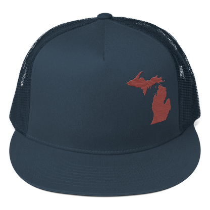 Michigan Trucker Hat | 5-Panel - Ore Dock Red Outline