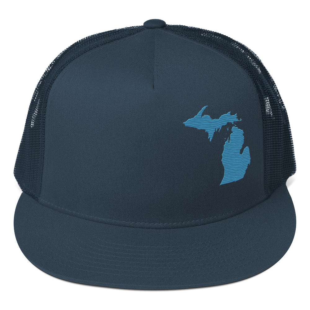 Michigan Trucker Hat | 5-Panel - Traverse Blue Outline