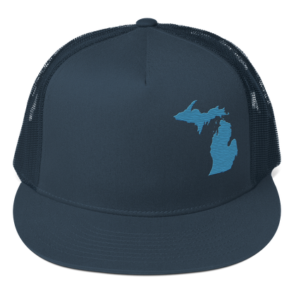 Michigan Trucker Hat | 5-Panel - Traverse Blue Outline