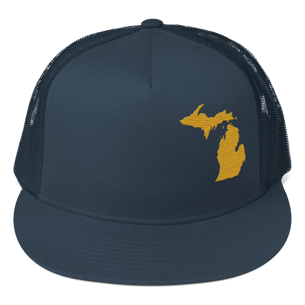 Michigan Trucker Hat | 5-Panel - Gold Outline