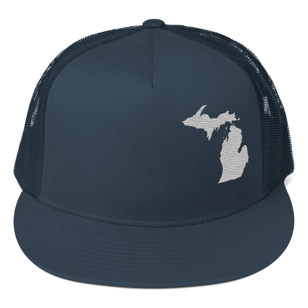 Michigan Trucker Hat | 5-Panel - Platinum Outline