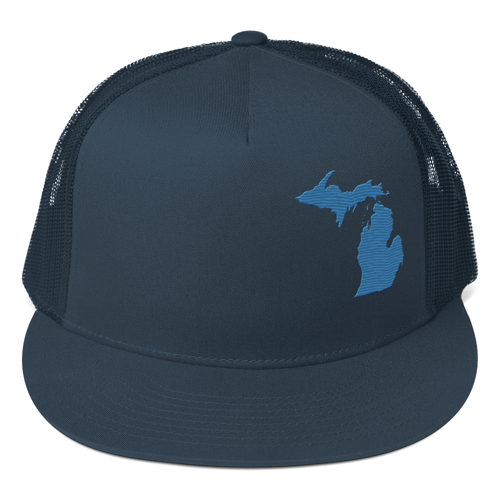 Michigan Trucker Hat | 5-Panel - Superior Blue Outline