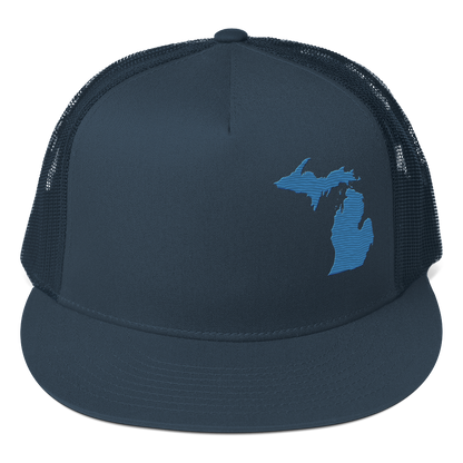 Michigan Trucker Hat | 5-Panel - Superior Blue Outline