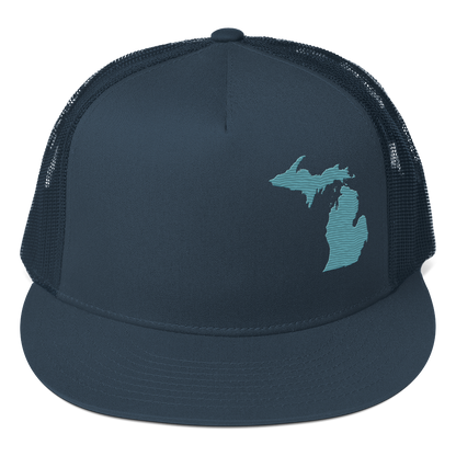 Michigan Trucker Hat | 5-Panel - Huron Blue Outline