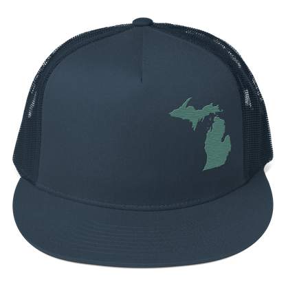 Michigan Trucker Hat | 5-Panel - Copper Green Outline