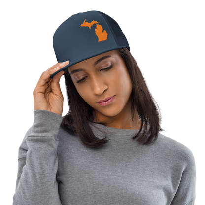 Michigan Trucker Hat | 5-Panel - Orange Outline