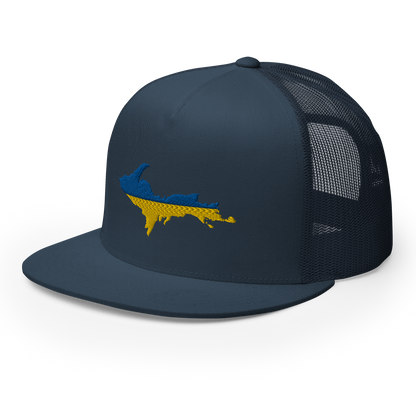 Michigan Upper Peninsula Trucker (w/ UP Ukraine Flag Outline) | 5-Panel