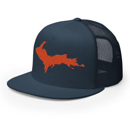 Upper Peninsula Trucker Hat | 5-Panel - Maple Leaf Orange