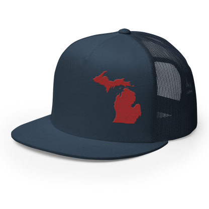 Michigan Trucker Hat | 5-Panel - Thimbleberry Red Outline