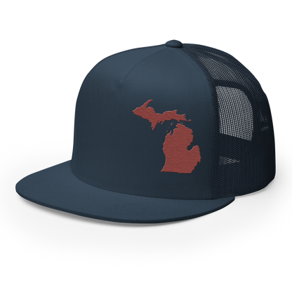 Michigan Trucker Hat | 5-Panel - Ore Dock Red Outline