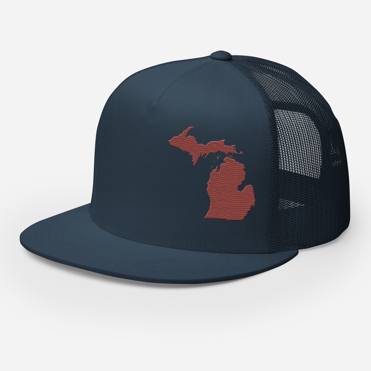 Michigan Trucker Hat | 5-Panel - Ore Dock Red Outline