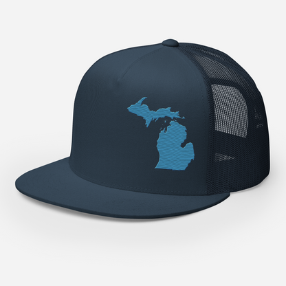 Michigan Trucker Hat | 5-Panel - Traverse Blue Outline