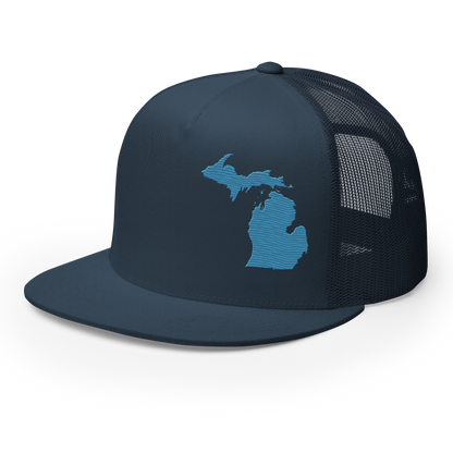 Michigan Trucker Hat | 5-Panel - Traverse Blue Outline