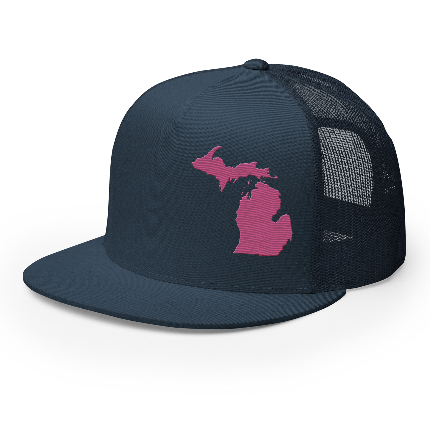 Michigan Trucker Hat | 5-Panel - Apple Blossom Pink Outline