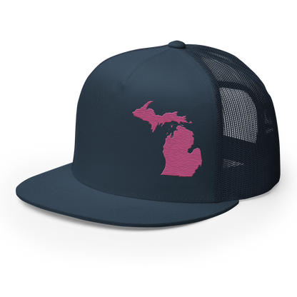 Michigan Trucker Hat | 5-Panel - Apple Blossom Pink Outline