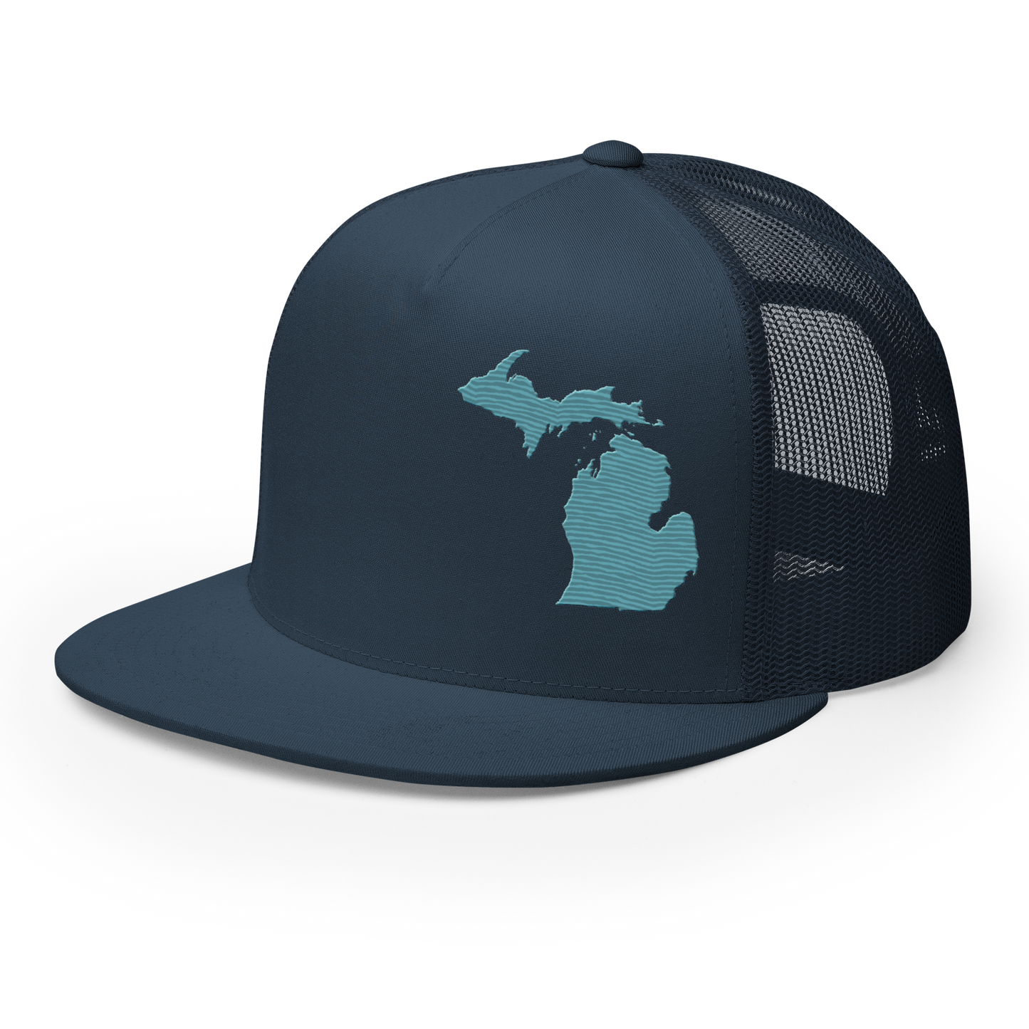 Michigan Trucker Hat | 5-Panel - Huron Blue Outline