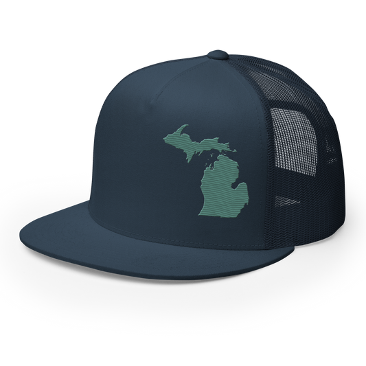 Michigan Trucker Hat | 5-Panel - Copper Green Outline