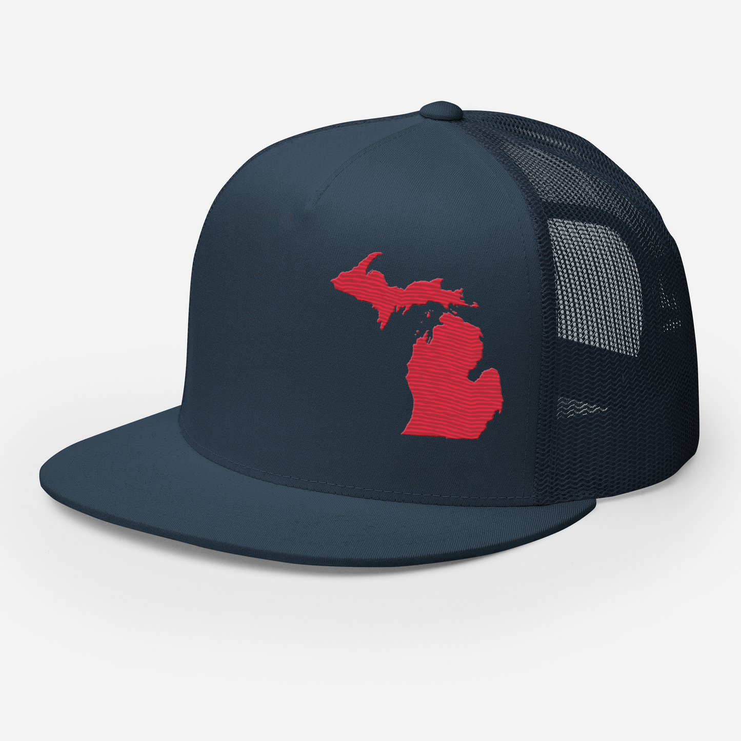 Michigan Trucker Hat | 5-Panel - Lighthouse Red Outline