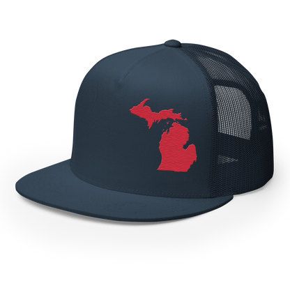 Michigan Trucker Hat | 5-Panel - Lighthouse Red Outline