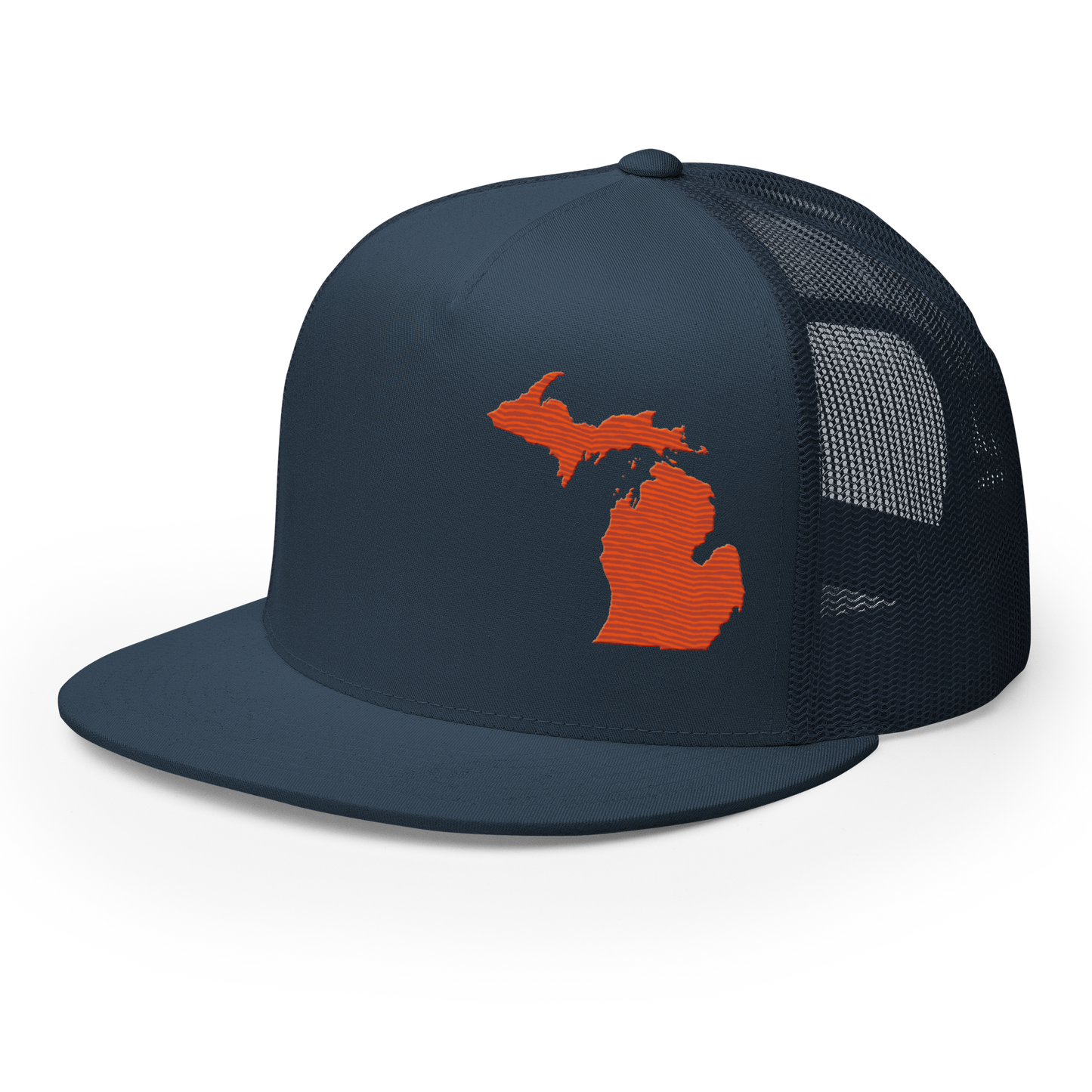 Michigan Trucker Hat | 5-Panel - Maple Leaf Orange Outline