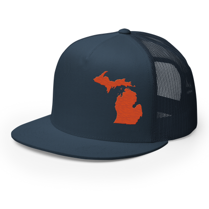 Michigan Trucker Hat | 5-Panel - Maple Leaf Orange Outline