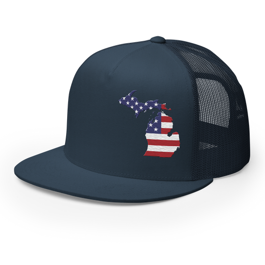 Michigan Trucker Hat | 5-Panel - Patriotic Outline