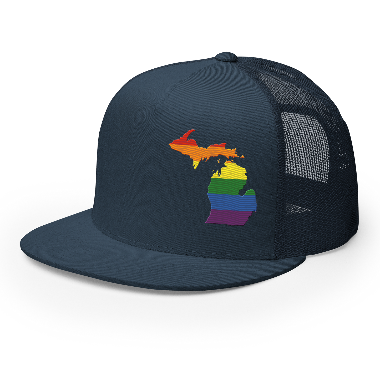 Michigan Trucker Hat | 5-Panel - Rainbow Pride Outline