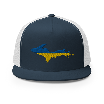 Michigan Upper Peninsula Trucker (w/ UP Ukraine Flag Outline) | 5-Panel