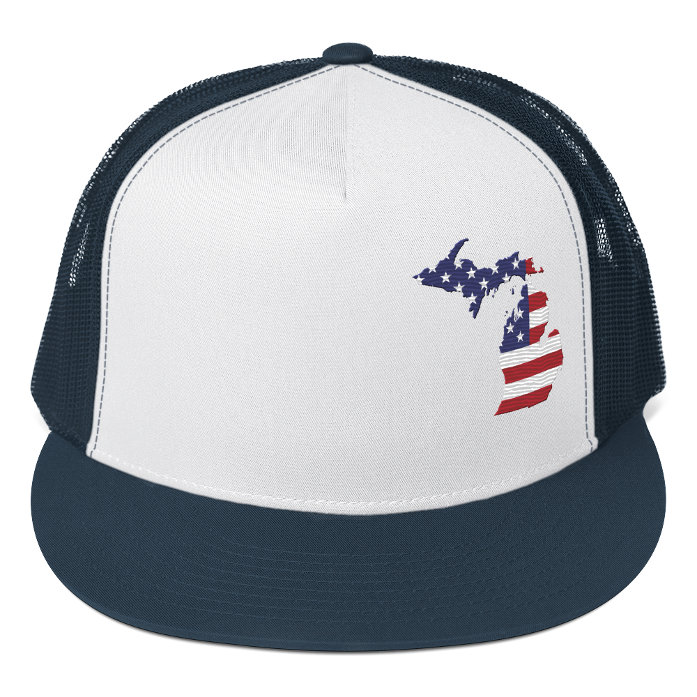 Michigan Trucker Hat | 5-Panel - Patriotic Outline