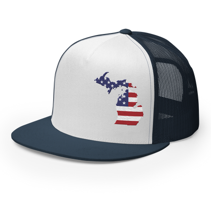 Michigan Trucker Hat | 5-Panel - Patriotic Outline