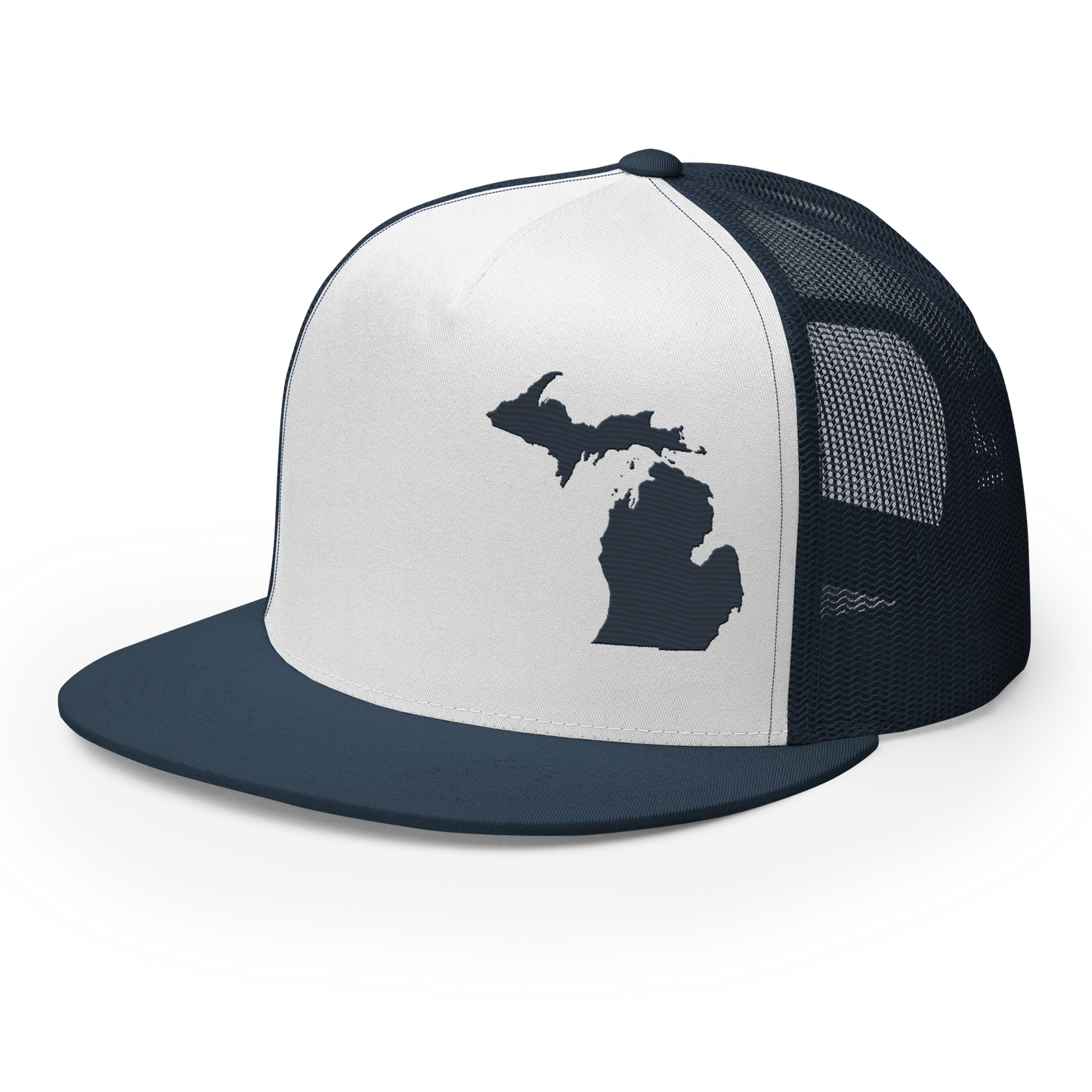 Michigan Trucker Hat | 5-Panel - Navy Outline