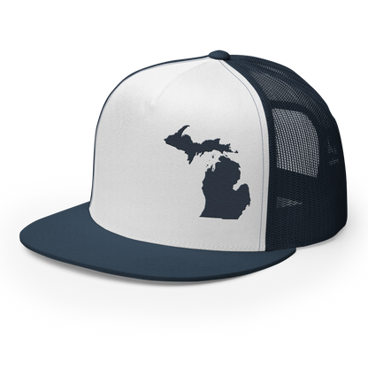 Michigan Trucker Hat | 5-Panel - Navy Outline