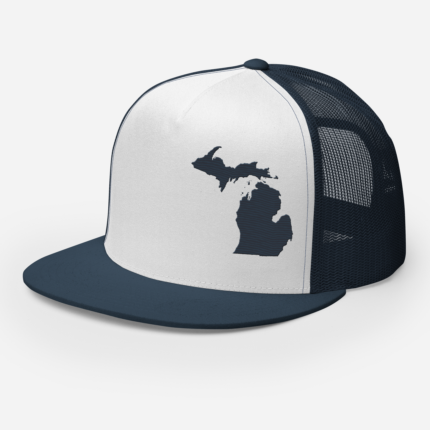 Michigan Trucker Hat | 5-Panel - Navy Outline