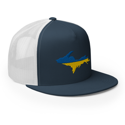 Michigan Upper Peninsula Trucker (w/ UP Ukraine Flag Outline) | 5-Panel