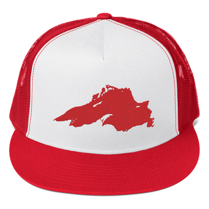 Lake Superior Trucker Hat | 5-Panel - Red