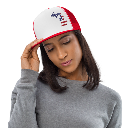 Michigan Trucker Hat | 5-Panel - Patriotic Outline