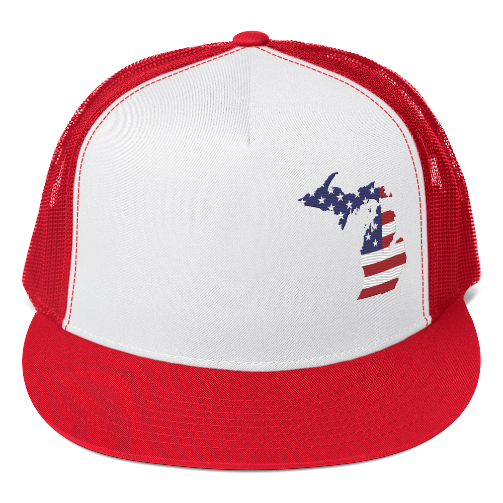 Michigan Trucker Hat | 5-Panel - Patriotic Outline